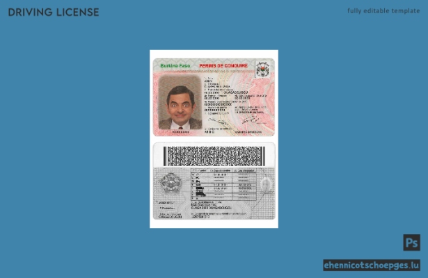Beispielansicht des Führerscheins von Burkina Faso